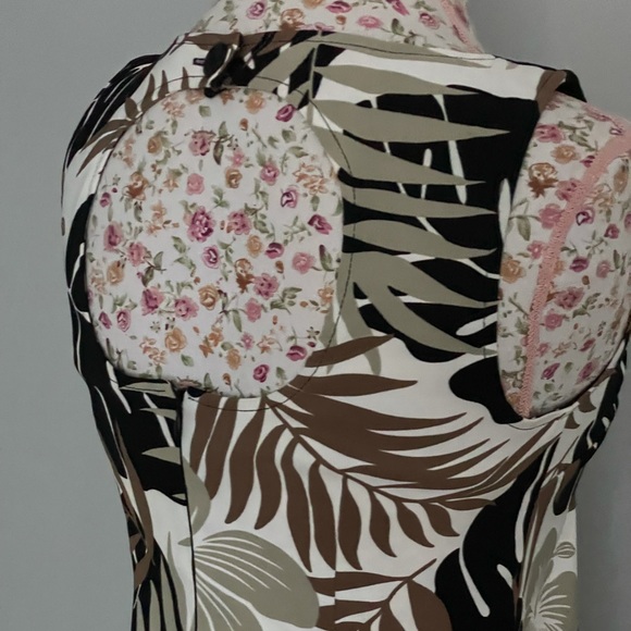 Kim Rogers Woman's Sleeveless Dress Palm Leaves Sz 10P - Picture 4 of 12